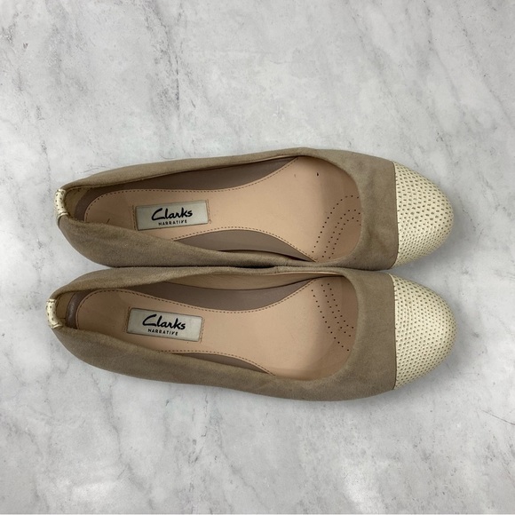Clarks Narrative: Suede Print Ballet Flats Slip On Shoes Business Casual Size 6‎ - Picture 2 of 6